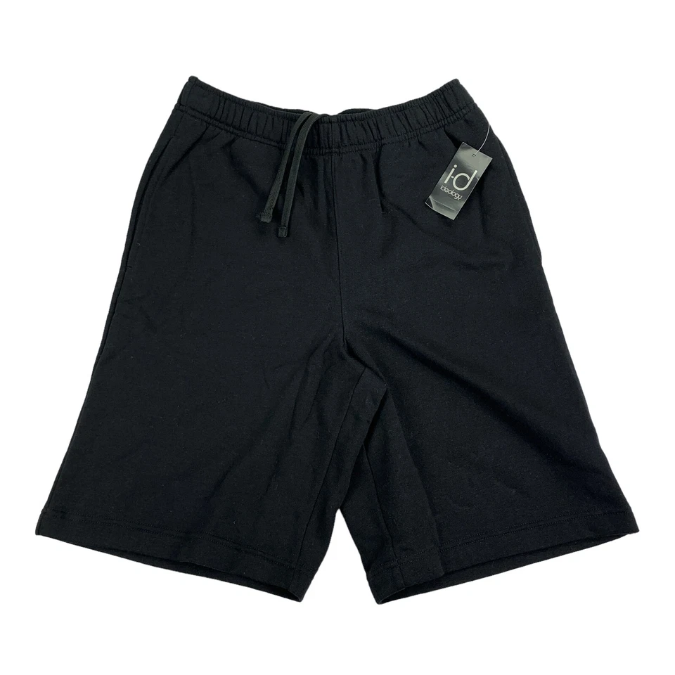 ID IDEOLOGY Men's Elastic Waist Fleece Drawstring Shorts Solid Black Small S