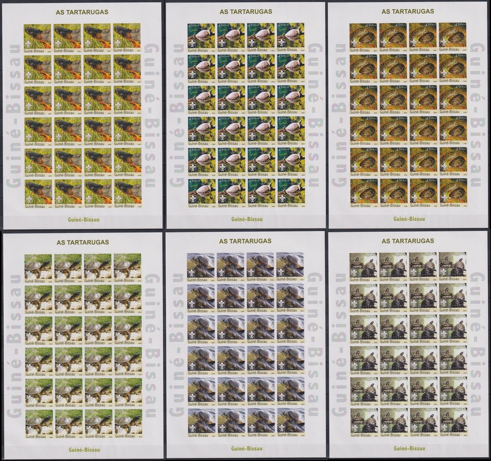 ST47I. Guinea-Bissau - MNH - Animals - Turtles - 2003 - Full Sheet - Imperf - Image 1 of 1