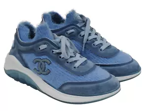 Chanel Damen Sport Sprint Sneaker Gr. 38 US 8 Blau Kaschmir Low Top Turnschuhe - Bild 1 von 11