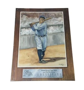 Vintage 1998 George Herman ''Babe'' Ruth Legends Of The Game Baseball Metal Sign - Picture 1 of 4