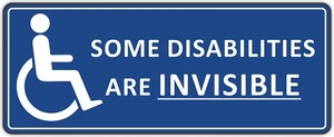 Invisible Disability Waterproof Vinyl Sticker Car Van x 2 Stickers - Picture 1 of 1
