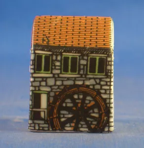 Birchcroft Miniature House Shaped Thimble -- Mill Wheel Cottage - Picture 1 of 1