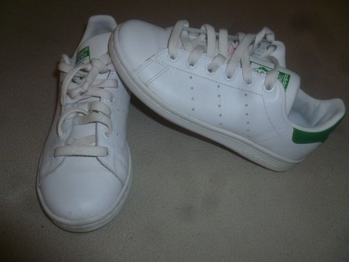 SCARPE ADIDAS ORIGINALS STAN SMITH C TAGLIA 3 1 2 BAMBINO M20605 BASSE BIANCO VERDE