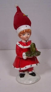 Christmas Themed Little Girl Thimble Holder and Pincushion Schmid - Picture 1 of 5