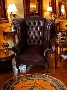 Chesterfield Rochester 'Cathedral' Wing Chair King Premium Leder Kaiminsessel  - Bild 1 von 24