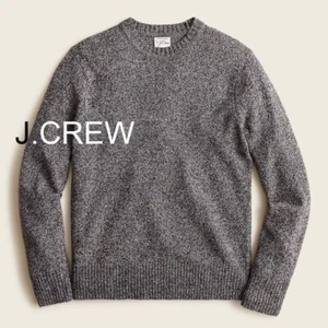 J.CREW (Tall) sweater wool merino grey heather navy classic basic lightweight nr - Picture 1 of 7