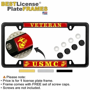 [Officially Licensed] - USMC Veteran - Car 4-hole Metal License Plate Frame - Bild 1 von 36