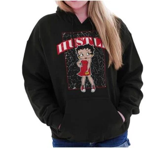 Cute Betty Boop Vintage Retro Cartoon Hustle Womens Hooded Sweatshirts Hoodies - Picture 1 of 6