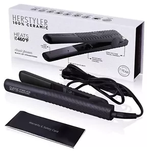 "Alisador de cabello Herstyler auténtico nuevo en caja Forever plancha cerámica negra de 1,25" - Imagen 1 de 1