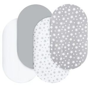Bassinet Sheets Set 4 Pack for Baby Boy or Girl, Universal Fit for Oval, Hourgla - Picture 1 of 12