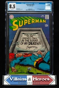 Superman #213 ~ CGC 8.5 ~ great Neal Adams cover ~ Krypto appearance ~ DC (1968) - Picture 1 of 2