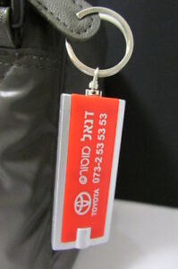 NEW RED SILVER METAL KEY CHAIN TOYOTA CHARM FLASH LIGHT MIDDLE EAST COLLECTORS