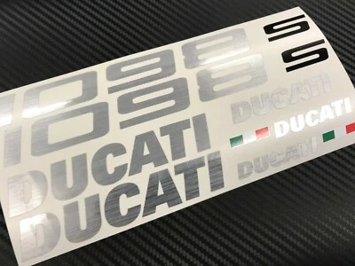 DUCATI 1098 1098s Fairing Tank stickers decals S brushed aluminium - Image 1 of 4