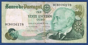 PORTUGAL.20 ESCUDOS Pick n° 176.b du 4 octobre 1978 en TTB n° BCB026178 ch.9 - Bild 1 von 2