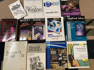 Lot Of 14 Vintage Computer Books / User Manuals; MS-DOS, Microsoft Windows, Mac - Picture 1 of 8