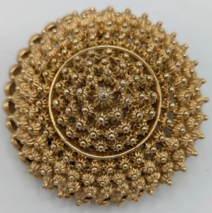 Broche vintage Coro abovedado tono dorado 2" mediados de siglo - Imagen 1 de 23