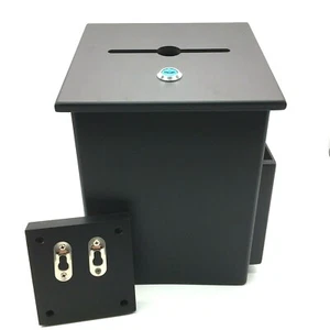 Adiroffice Squared Wood Locking Suggestion Black Side Pocket Pen Keys Included  - Afbeelding 1 van 12