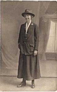 St Albans photographer. ? WW1 Woman Bus Driver/Conductor by Birdsey, St Albans. - Picture 1 of 1