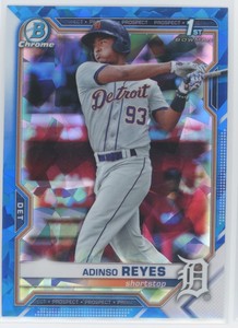 ADINSO REYES 2021 BOWMAN CHROME SAPPHIRE 1ST #BCP-21 TIGERS QTY