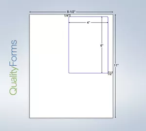 Etiqueta / formulario integrado de 4"" x 6", hoja de 8-1/2" x 11", 1 etiqueta de 4x6 (250) - Imagen 1 de 2