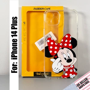 Custom Case for iPhone 14 Plus - Classic Cartoon Mouse | Red Bow Fashion & Style - Picture 1 of 11