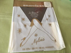 Vtg NOS 50s-60s Ripplemist Seamless All Nylon Stockings for Garter Belt Sz 10 - Picture 1 of 4