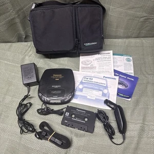 Vtg Panasonic SL-S241C Portable CD Player Car Attachments & Case w Manual Tested - Picture 1 of 14