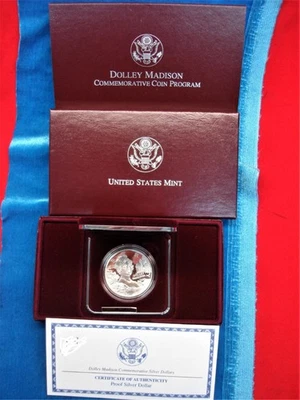 DOLLEY MADISON 1999 U.S. MINT COMMEMORATIVE PROOF SILVER DOLLAR - NICE W/ORIG PK - Image 1 of 4