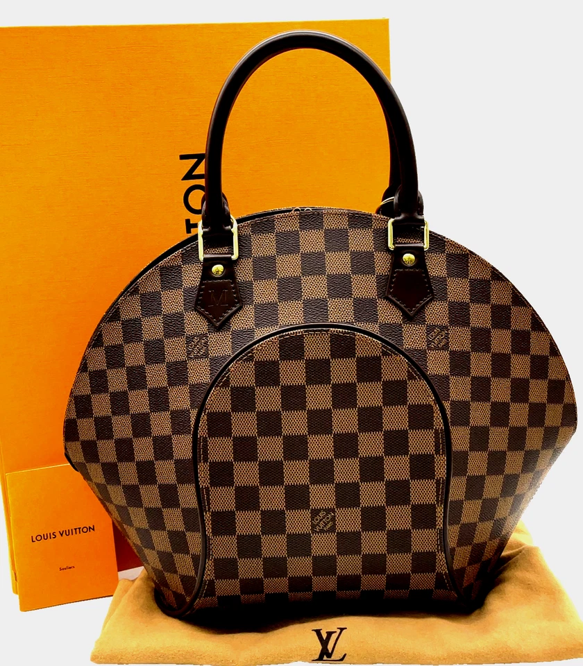 Auth Louis Vuitton Damier Ebene Ellipse MM N48067"M"initial HandBag W/B SK100553 - Image 1 of 4