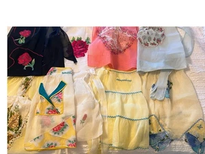 Lot of 9 vintage organza sheer half aprons 50s 60s Handmade - Picture 1 of 12