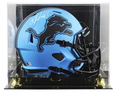 Casco de representante de velocidad tamaño completo Rave firmado por Calvin Johnson de los Leones con estuche BAS Witness Foto 1 de 4