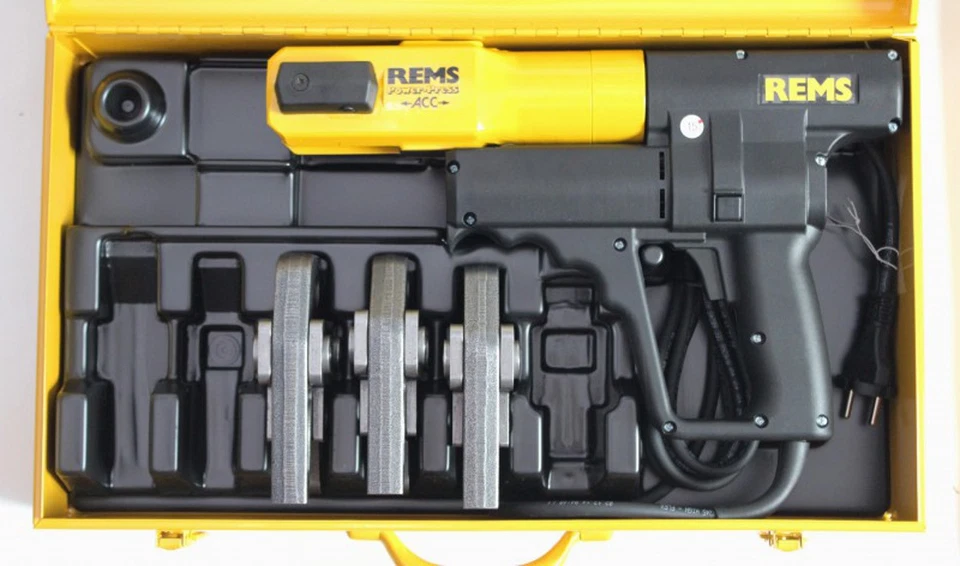 REMS Pressmaschine Power Press ACC N 577010 + 3 Pressbacken Presszangen M oder V - Bild 1 von 1