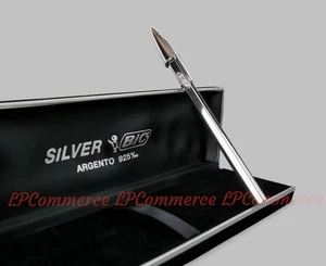 Penna Bic Argento Massiccio 925% NOS Ballpoint silver solid rare vintage box - Picture 1 of 14