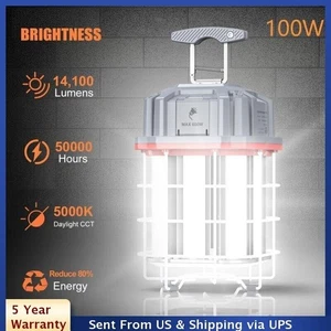 100W LED Temporary Work Light 14500Lm Linkable Construction Workshop Lighting US - Picture 1 of 11
