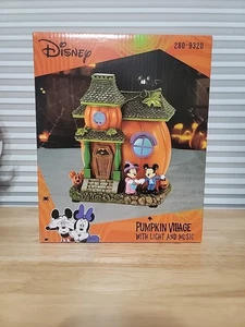 Disney Pumpkin Village With Lights And Music Minnie Mickey Sealed/New In Box - Picture 1 of 4