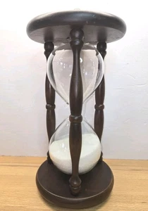 Grande Clessidra Timer Decorativo Legno Sabbia Timer Alto 12,75 Pollici - Foto 1 di 5