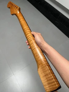 Cuello de guitarra eléctrica satinado de palo de rosa acero inoxidable 22 trastes llama tostada arce - Imagen 1 de 10