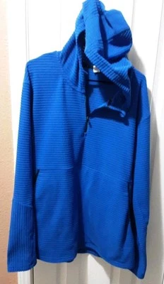 Xersion Hombres XXL 1/4 Cremallera Manga Larga Azul Sudadera con Capucha Polar Pullover Bolsillos Profundos Foto 1 de 4