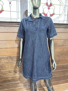 LAUREN Ralph Lauren Petite S Dark Denim Etuikleid Schlitz Tasche Kurzarm - Bild 1 von 9