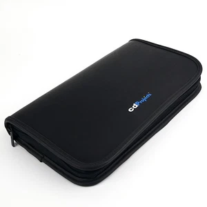 Vintage NOS cdProjects 48 Disc CD DVD Wallet Case Black Faux Leather Zippered - Bild 1 von 4
