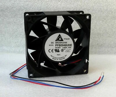 Delta 92mm x 38mm High Airflow Fan 48V DC 154 CFM 3 Wire 92x38mm PFB0948UHE - Image 1 of 3