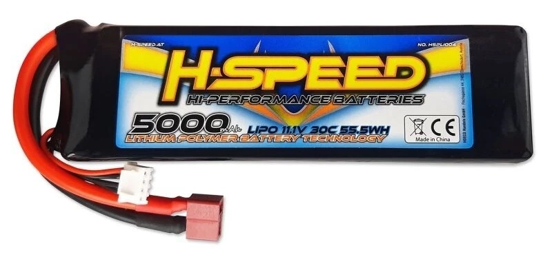 H-Speed LiPo Akku 3S 5000mAh 30C 11.1V, T-Stecker #HSPLI004 - Bild 1 von 1