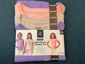 NWT Members Mark Youth Girls Size XL(14/16) My Favorite 3-Pack Short Sleeve Tees - Picture 1 of 6