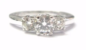 Runder Diamant Verlobungsring mit drei Steinen H-VS2 0,76 kt GRÖSSENGUTACHTEN - Bild 1 von 5