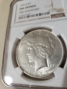 NOW AUCTIONING: 1926-D Peace dollar NGC Uncirculated Details - Picture 1 of 2