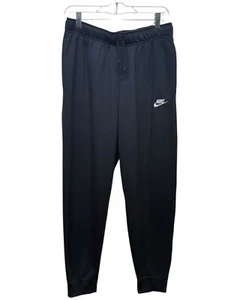 Nike Womens Fleece Mid-Rise Joggers Sz M Black Standard Fit Sweatpants Athletic - Picture 1 of 7
