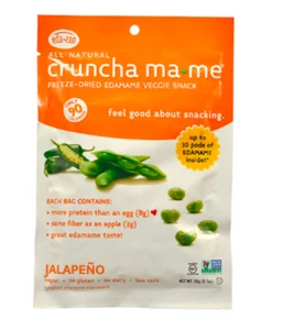 Snacks ceto: Eda-Zen Edamame Jalapeño seco bajo en carbohidratos paquete de 4 (4 carbohidratos) - Imagen 1 de 2