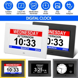 Dementia Digital Clock with Date and Day of Week,For Elderly Medication Reminder - Picture 1 of 19