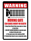 WARNING MOVING GATE.. DURABLE Aluminum NO RUST BRIGHT COLOR CUSTOM SIGNS