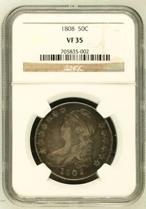 1808 P Capped Bust Half Dollars NGC VF-35 CAC - Picture 1 of 2